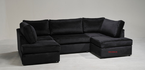 Black plush velvet high - velvet, back