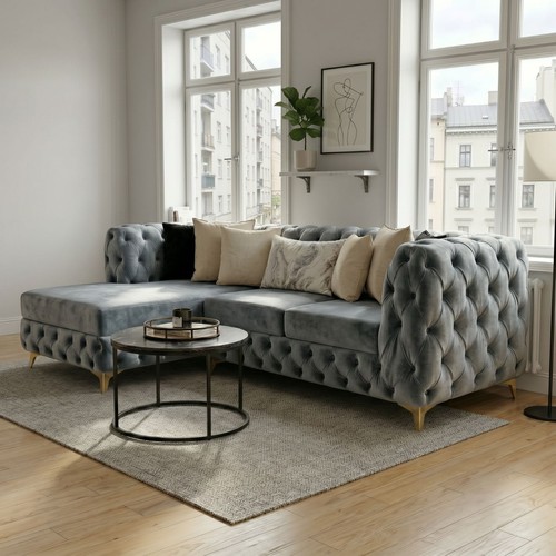 Plush steel grey shape - l,