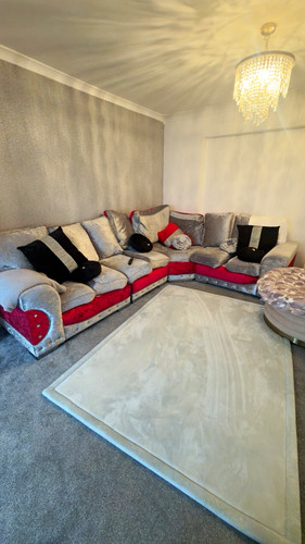 Grey red velvet corner l - grey,
