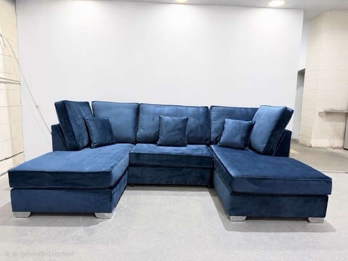 Large navy blue - , velvet