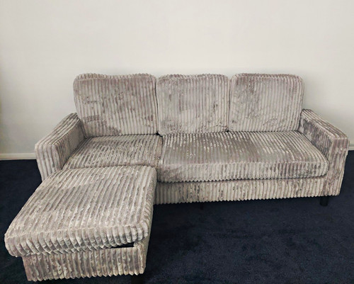 Grey corduroy corner sofa - corduroy,