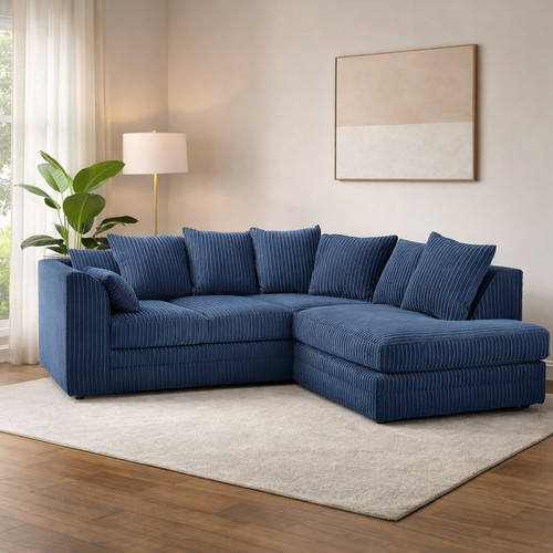 Jumbo cord corner sofa - cord, left