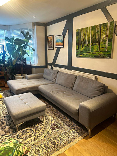 Grey seater shaped corner - grey, l-shaped