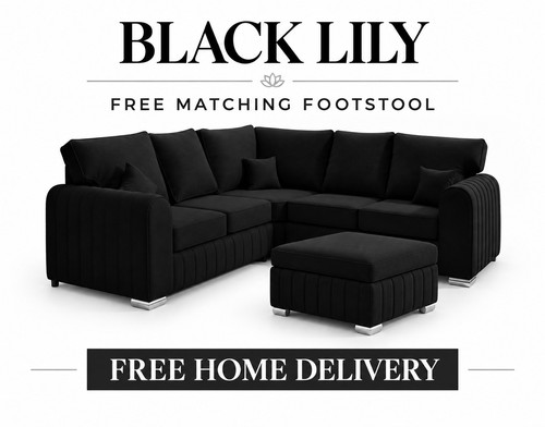 Large corner black lily - black,