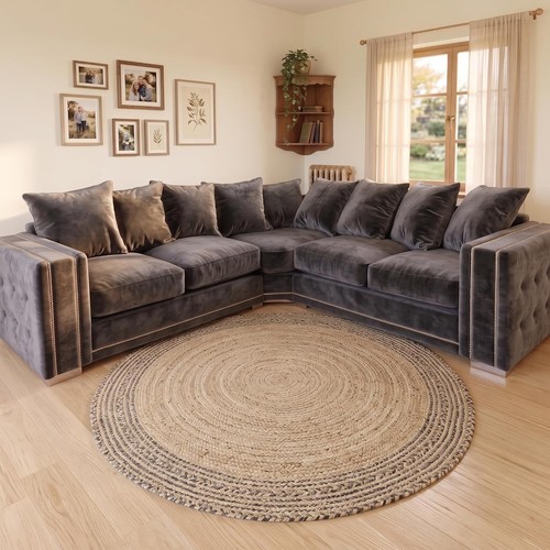 Ruby plush velvet corner sofa - plush,