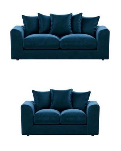 Blue seater plush velvet - 3&2,