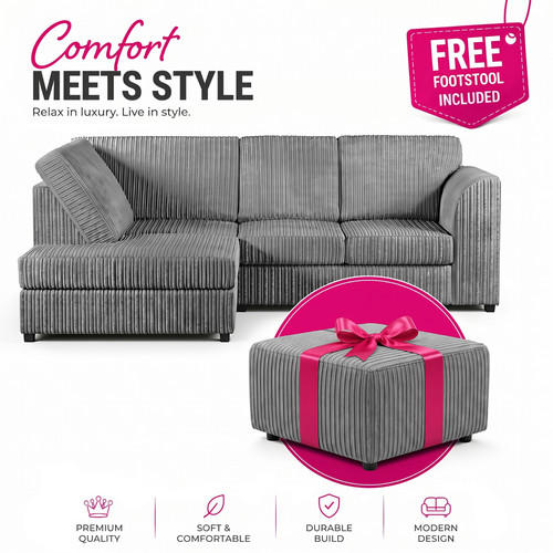 Corner sofa jumbo - corner, cord,high