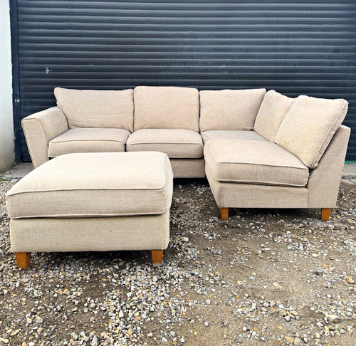 Beige scs shaped - l, sofa