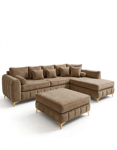 Taupe beige velvet shaped - l,