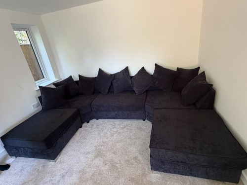 Bishop shape sofa black - bishop, u