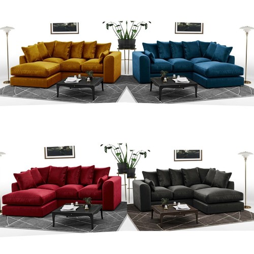 Brooklyn gold corner sofa - brooklyn,