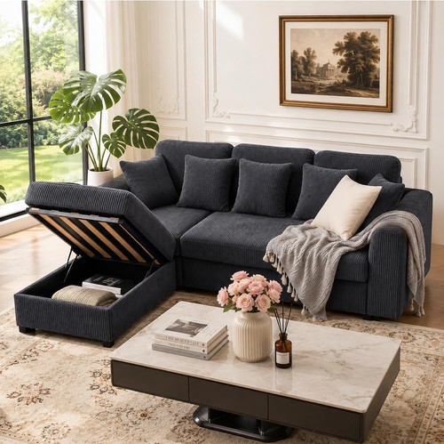 Corner sofa with storage - sofa,