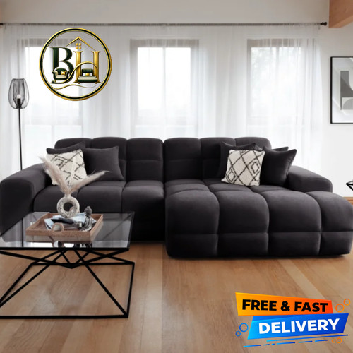 Jacob black corner sofa - black,