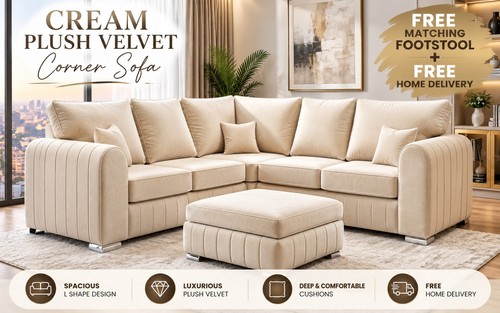 Large corner cream lily - large, sofa