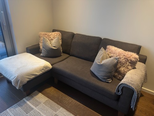 Grey fabric shape corner - grey,