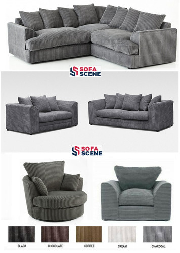 Jumbo cord sofa - sofa, black