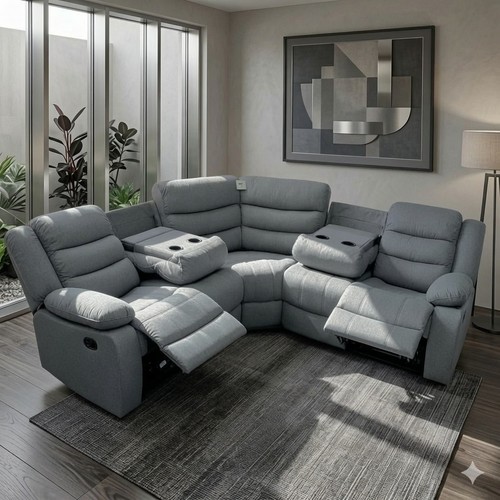 Roma corner sofa fabric grey - roma,