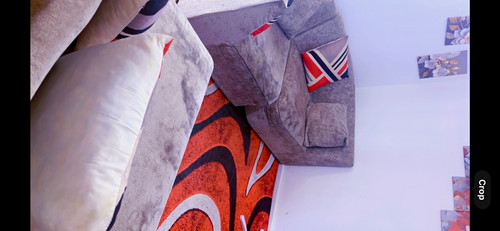 Grey fabric corner sofa with - fabric,