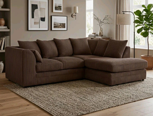 Jumbo cord corner sofa - cord,