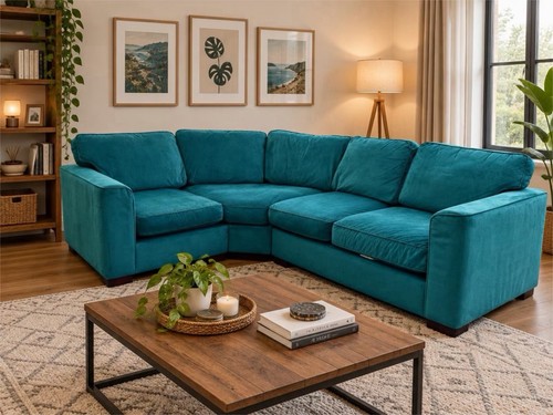 Dfs teal velvet - teal, corner