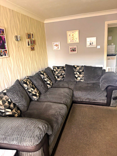 Grey corduroy corner sectional - grey,