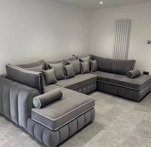 Luxury lilly shape sofa grey - sofa,