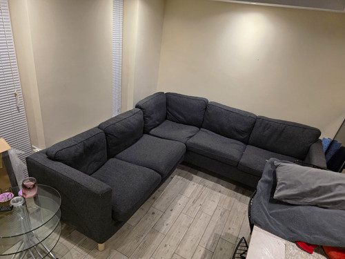 Grey fabric shaped corner - grey, l-shaped