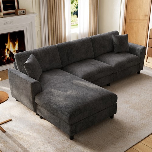 Shaped corner sofa grey - corner,