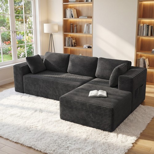 Velvet corner sofa seater - sofa, 3