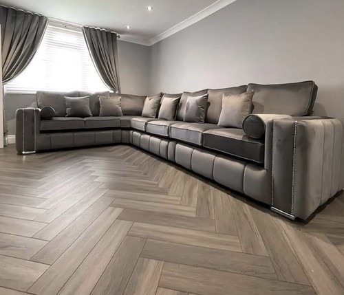 Luxury grey velvet - velvet, sofa