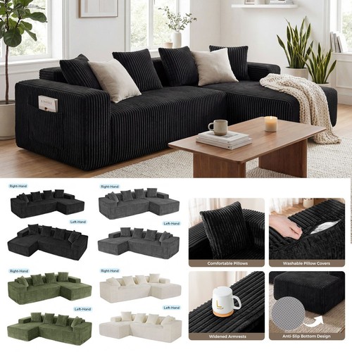 Jumbo cord corner - sofa, suite