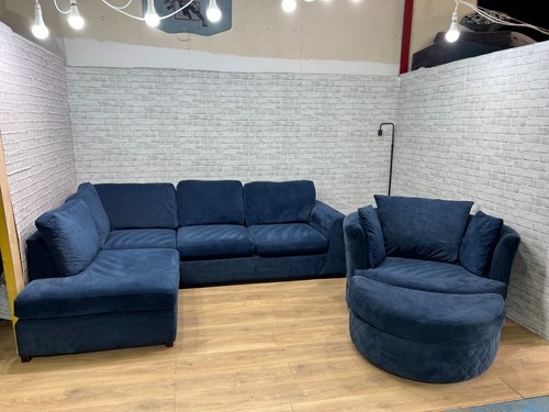 Dfs blue large corner sofa - blue,
