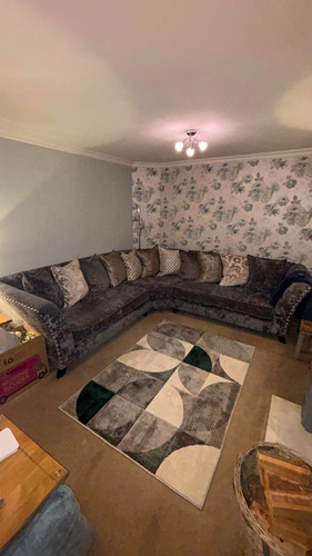 Grey velvet corner sofa - velvet,
