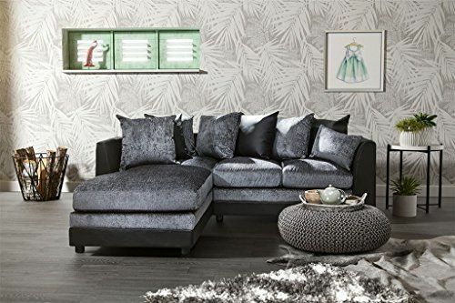 Fabric corner sofas black grey - sofas,