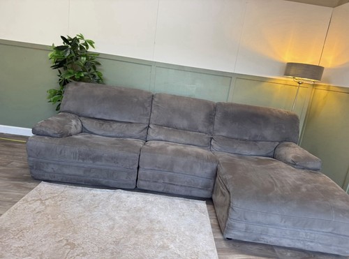 Grey solid fabric - grey, sofa