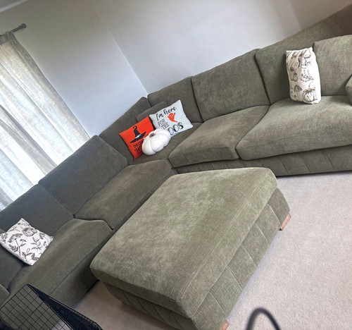 Corner sofa with - , footstool